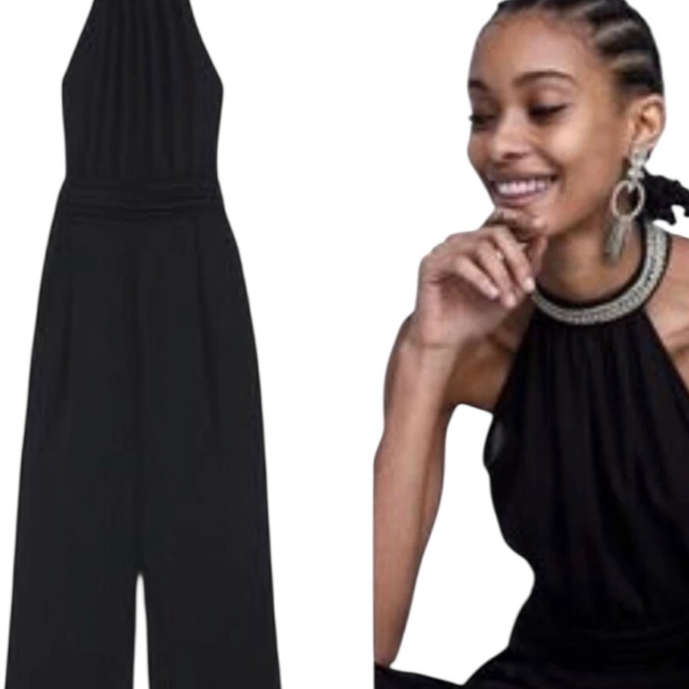 Zara Elegant Black Halter Jumpsuit